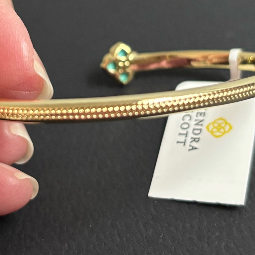 Kendra Scott Gold & Turquoise Cuff Bracelet - Picture 5 of 11